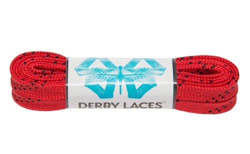 Derby Laces Red 60 Inch Waxed Skate Lace for Roller Derby, Hockey and Ice Skates, and Boots