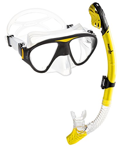 Phantom Aquatics Signature Mask Dry Snorkel Set, Yellow