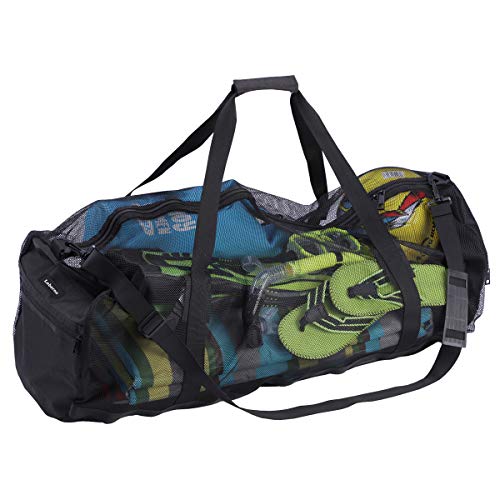 Leberna Extra Large Mesh Duffel Bag for Scuba Diving, Snorkeling, Swimming and Camping, Foldable Oversized Beach Duffel Bag