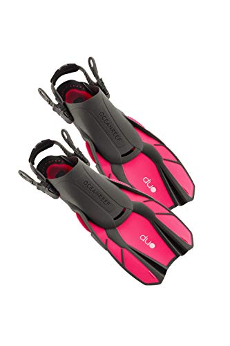 OCEAN REEF - Duo Fins - Fins for Snorkeling and Swimming and Lightweight for Easy Packing and Traveling - Pink Color - Size
