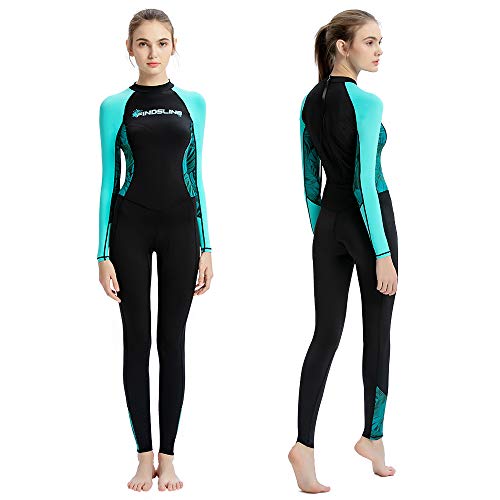 Skyone Dive Skins Full Body Swimsuit Wetsuit Scuba Rash Guard Diving Suit for Women Men Adult, Long Sleeve Swimwear One Piece UV