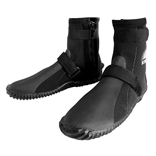 BPS 3mm Neoprene Diving Boots - Wetsuit Boots with Rubberized Antislip Sole for Watersports Snorkeling Scuba Diving