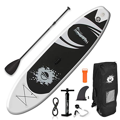 SereneLife Inflatable Stand Up Paddle Board - 11â€™ Ft. Standup Sup Paddle Board W/ Manual Air Pump, Safety Leash, Paddleboard Repair