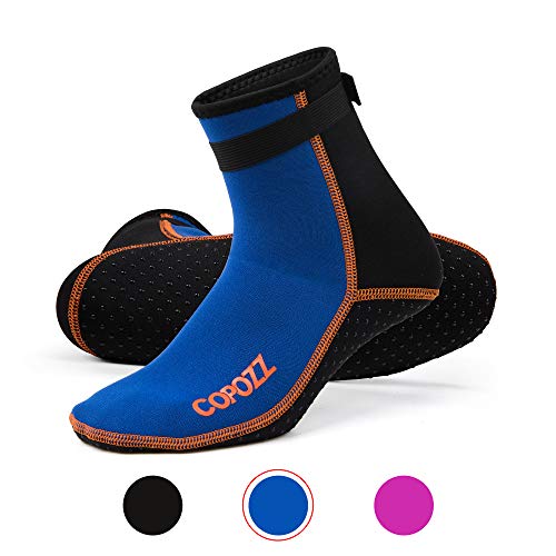 COPOZZ Diving Socks 3mm Neoprene Beach Water Socks, Surfing Thermal Flexible Kayaking Anti Slip Wetsuit Boots for Rafting