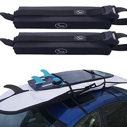 Ho Stevie! Ho Stevie Surfboard Car Roof Rack Padded System (Holds Up To 3 Boards) With Silicone Buckle Covers
