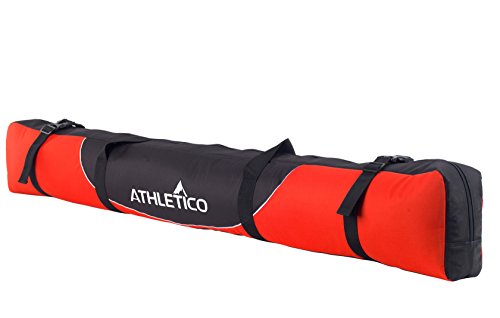 Athletico Mogul Padded Ski Bag - Fully Padded Single Ski Travel Bag (Red, 170cm)
