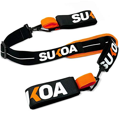 Sukoa Sports Sukoa Ski & Pole Carrier Straps â€“ Shoulder Sling with Cushioned Holder Protects from Scratches â€“ Downhill Skiing and