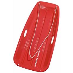 Slippery Racer Downhill Sprinter Flexible Kids Toddler Plastic Cold-Resistant Toboggan Snow Sled With Pull Rope And Handles, Red