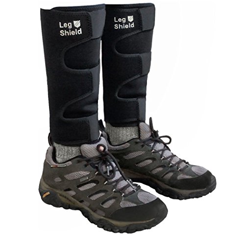 Leg Shield Neoprene Leg Gaiters - Unique Velcro Design for Easy On/Off -  for Biking, Outdoors, Hiking, Yard Work, and General Shin/Calf
