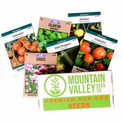 Mountain Valley Seed Company Mexican Seed Salsa Garden Collection | Basic Assortment | Grow Vegetables for Salsa, Hot Sauce, Pico De Gallo | 6 Non-GMO