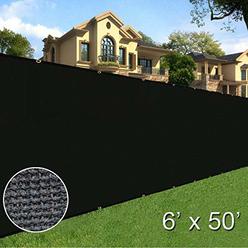 Sunnyglade 6 Feet X 50 Feet Privacy Screen Fence Heavy Duty Fencing Mesh Shade Net Cover For Wall Garden Yard Backyard (6 Ft X 5