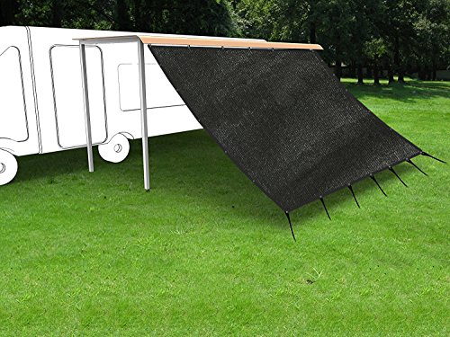 Shatex RV Awning Shade with 90% Privacy Screen Free Kit 8' x 20', Black
