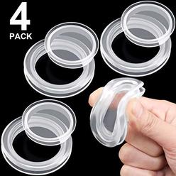 Maitys 4 Pieces Silicone Patio Table Umbrella Hole Ring Plug and Cap Set for Glass Outdoors Patio Table Deck Yard, 2 Inch (Clear)