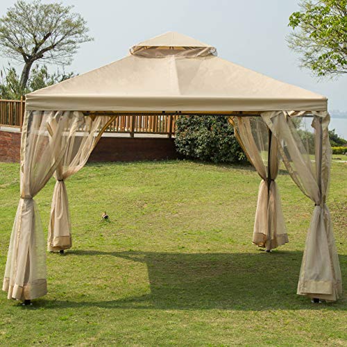 Sunnyglade 10' x10' Gazebo Canopy Soft Top Outdoor Patio Gazebo Tent Garden Canopy for Your Yard, Patio, Garden, Outdoor or