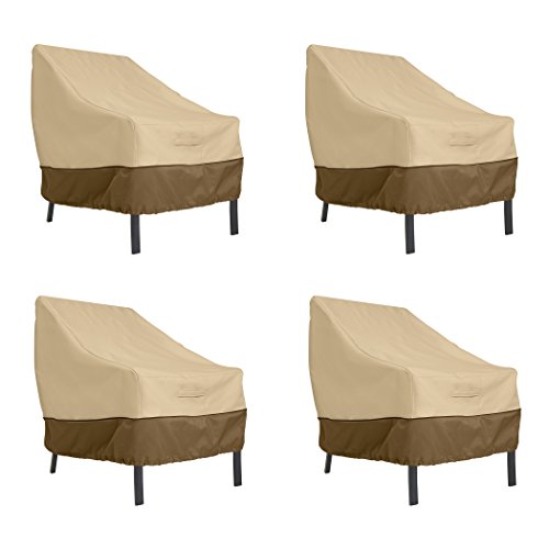 Classic Accessories Veranda Water-Resistant 38 Inch Patio Lounge Chair Cover, 4 Pack