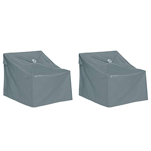 Classic Accessories Storigami Water-Resistant 36 Inch Easy Fold Lounge Chair Cover, 2 Pack, Monument Grey