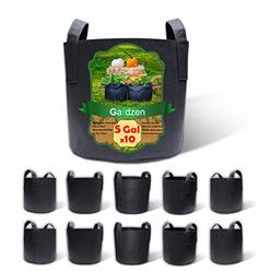 Gardzen 10-Pack 5 Gallon Grow Bags, BPA Free Aeration Fabric Pots with Handles