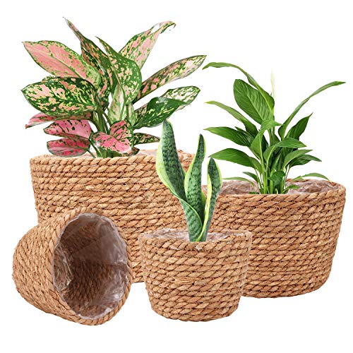 Ufrount Seagrass Planter Basket Stylish Planter Baskets for Indoor and Outdoor Plants Perfect for Flower Pots Cover and Room