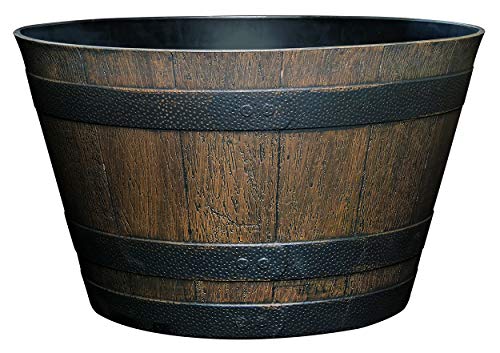 Classic Home and Garden S1027D-037Rnew Whiskey Barrel Planter, 20.5", 2020 Kentucky Walnut