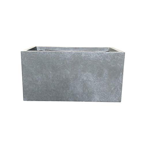 Kante RF0104A-C60611 Lightweight Concrete Modern Long Low Outdoor, Small Planter, Slate Gray