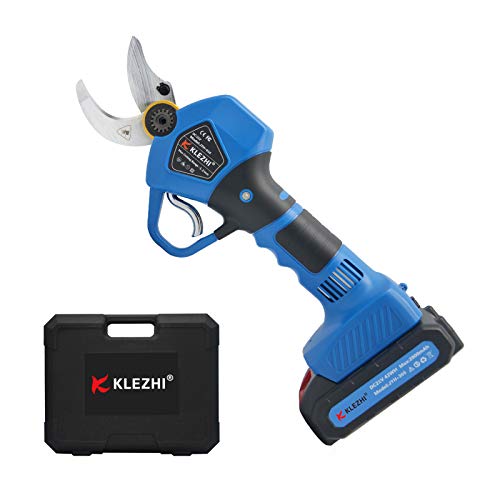 K KLEZHI KLEZHI K Professional Cordless Electric Pruning Shears with 2 PCS Backup Rechargeable 2Ah Lithium Battery Powered Tree Branch