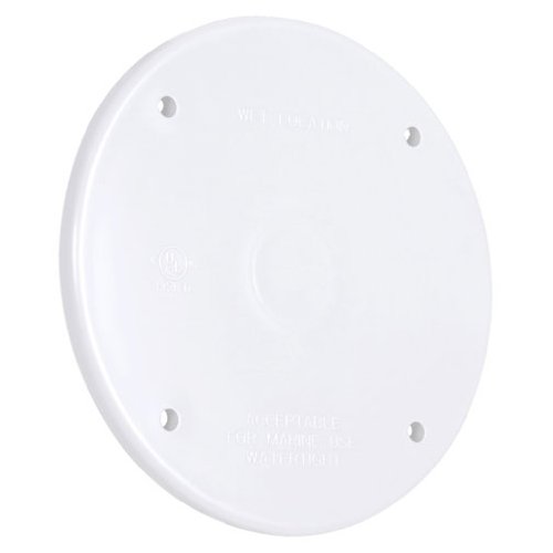 Hubbell-Bell PBC300WH Blank Weatherproof Nonmetallic Device Cover, Round, White