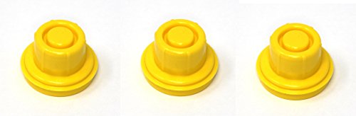 JSP Manufacturing 3 Pack Replacement Yellow SPOUT CAPS Top Hat Style fits # 900302 900092 Blitz Gas Can Spout Cap fits self Venting Gas can