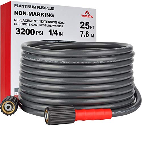YAMATIc Top Flexible Pressure Washer Hose 25FT 14, Kink Resistant Power Washer Hose Replacement for Flexzilla Uberflex R
