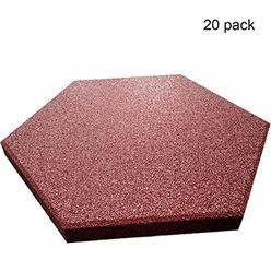 RevTime Hexagon Rubber Pavers 10-1/2", 3/4" Thick for Garden pavers, Deck Floor Tile, Patio Floor mats, Lawn Stepping Stones,