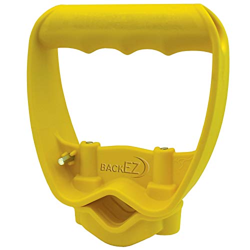 BackEZ Back-Saving Tool Handle Attachment, Labor-Saving Ergonomic Shovel, or Rake Handle Add-on, Yellow