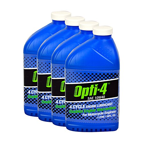 Opti-4 44121 4PK SAE 10W40 34Oz 4-Cycle Engine Lubricant for ATVs, Motorcycles