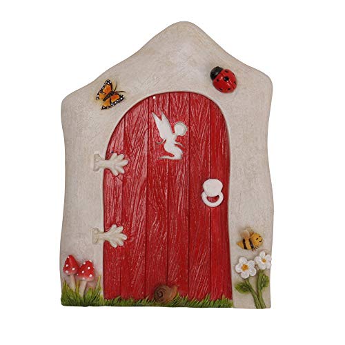 Pacific Giftware Miniature Fairy Garden of Enchantment Fairy Gnome Hobbit Cottage Red Door 4 Inches