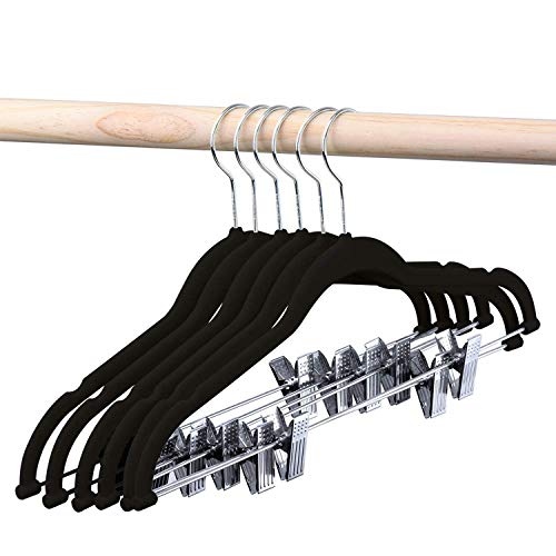 HOUSE DAY Velvet Skirt Hangers 24 Packs Velvet Hangers with