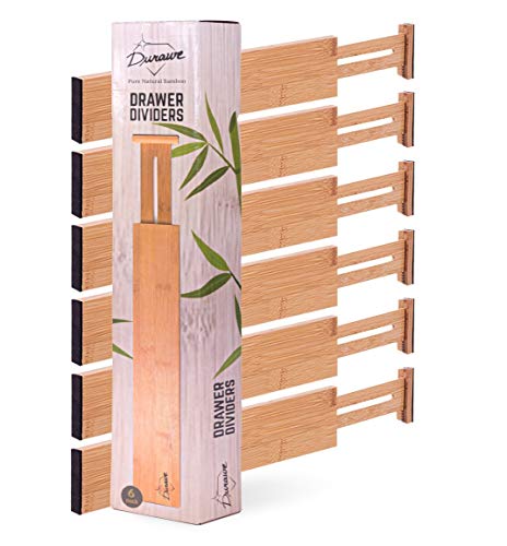 Drawer Dividers Adjustable Bamboo, Drawer Organizer Kitchen