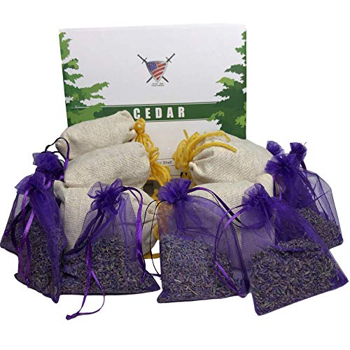 Armour Shell Lavender Sachet and Cedar Bags - Moth Repellent Sachets (20  Pack) Home Fragrance for Drawers and Closets. Natural Clothes