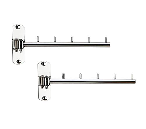 Zivisk Folding Wall Mounted Clothes Hanger Rack Wall Clothes Hanger Stainless Steel Swing Arm Wall Mount Clothes Rack Heavy Duty