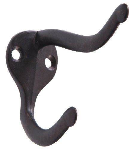 The Hillman Group Hillman Hardware Essentials 852658 Coat and Hat Hooks Oil Rubbed Bronze- 2 Pack
