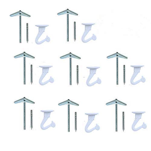 Lifeunite 8 Sets Ceiling Hooks for Hanging Plants, White Heavy Duty Swag Hook with Hardware