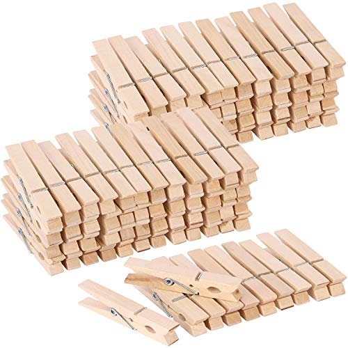 tecbeauty Wooden Clothespins, 100pcs Wooden Clips for Laundry