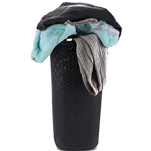 Mind Reader Basket Laundry Hamper with Cutout Handles, Washing Bin, Dirty Clothes Storage, Bathroom, Bedroom, Closet, 60