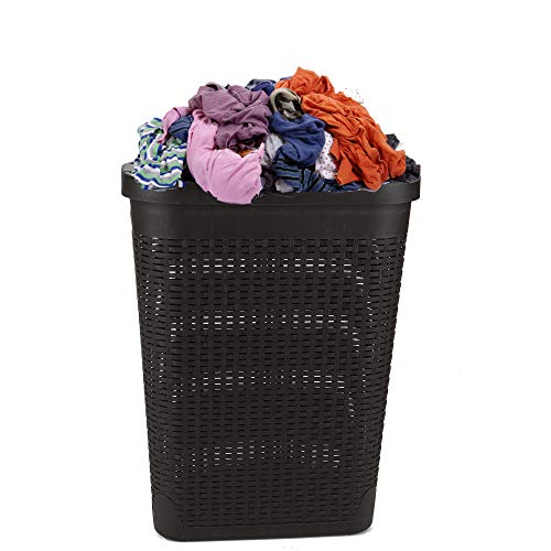 Mind Reader Basket Laundry Hamper with Cutout Handles, Washing Bin, Dirty Clothes Storage, Bathroom, Bedroom, Closet, 40