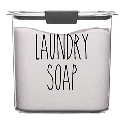 Minglewood Trading Black - Laundry Soap Vinyl Decal - Skinny Farmhouse Style for Laundry Room - 7.5w x 8h inches - Die Cut Sticker