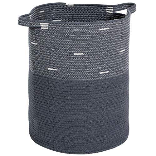 Modicum | Extra Large Woven Storage Basket - 20" x 15" - Cotton Rope Decorative Basket, Laundry Hamper, Blanket Basket,