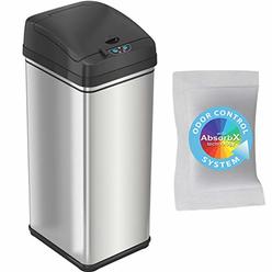 iTouchless 13 Gallon Pet-Proof Sensor Trash Can with AbsorbX Odor Filter Kitchen Garbage Bin Prevents Dogs & Cats Getting in,