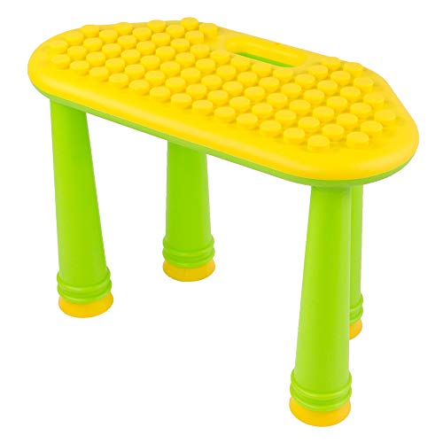 UNiPLAY Activity Learning Table with 25-Piece Soft Building Blocks for Ages 12 Months & Up Toddlers and Kids (Yellow)