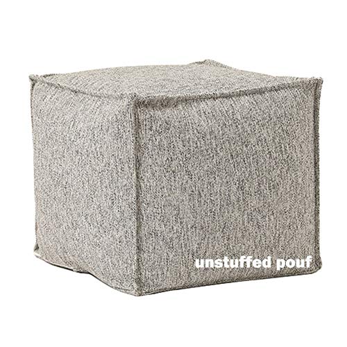 idee-home Unstuffed Pouf Cover, Storage Bean Bag Cubes, Ottoman Pouf Foot Rest Footstool, Solid Square Pouf,