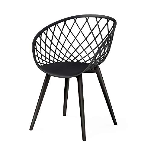 DAR Camber Dining Chair, Set of 2, Black