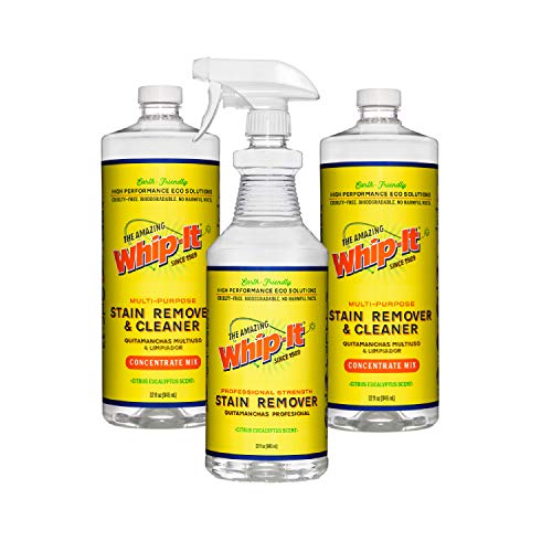 The Amazing Whip-It Whip-It Stain Remover and Concentrate Plus Kit, 2-32oz Concentrates, 1-32 Pro Mix Ready to Go Stain Remover