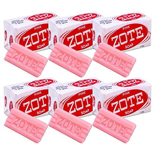 Zote Laundry Soap Bar - Stain Remover - Catfish Bait - Pink - 7 Oz (200g) Each (6 Bars)