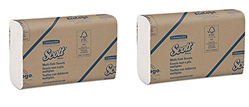 Scott Multifold Paper vDBoT Towels (01804) with Fast-Drying Absorbency Pockets, White,250 Count (2 Pack)